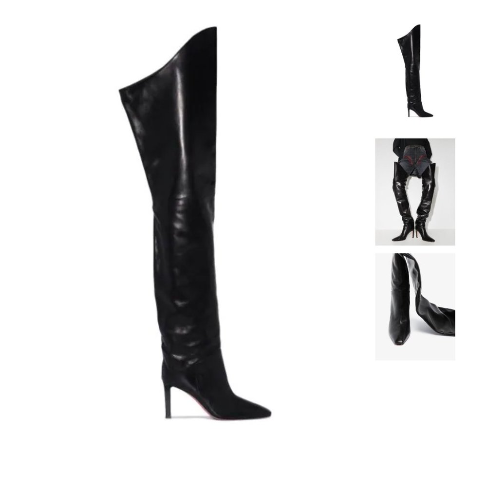 NIB-Amina Muaddi  Iman thigh-high 85mm boots-SIZE 6.5(37)